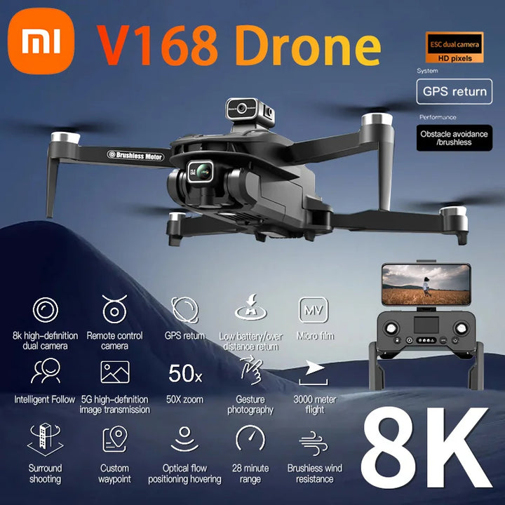 Xiaomi V168 Original GPS Drone 5G Professional 8K HD Aerial Photography Dual-Camera