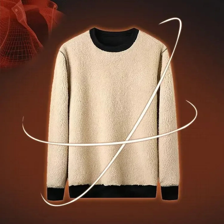 Thickened Fleece-lined Men's Sweatshirt Winter New Style Loose Fit Warm Sports