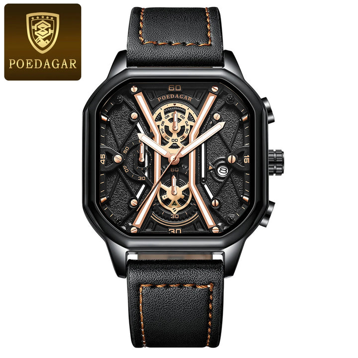 POEDAGAR Fashion Men Wristwatches Luxury Chronograph Luminous