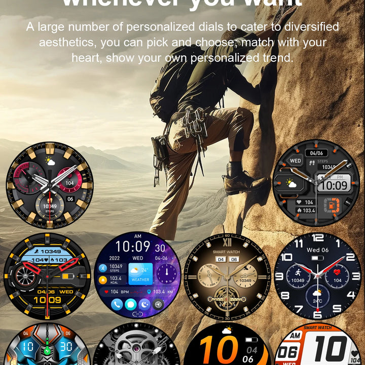 For Huawei Xiaomi New AMOLED Smart Watch Men with Flashlight Sports