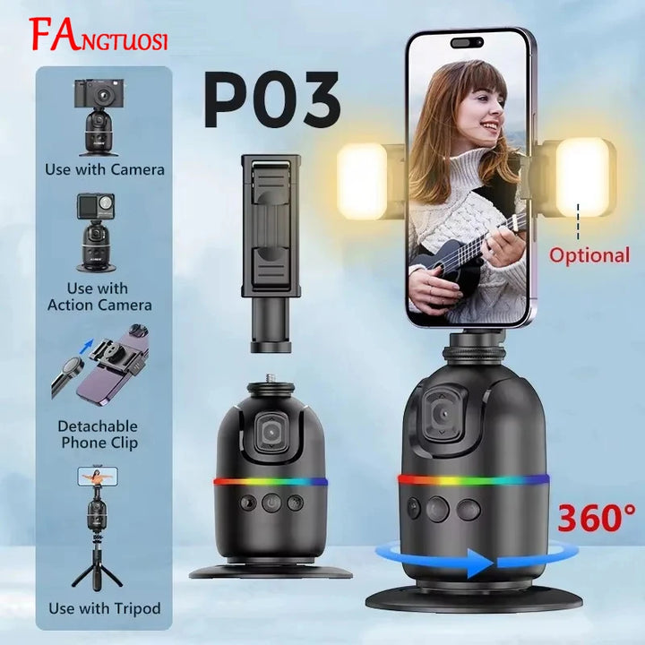 FANGTUOSI AI Smart Gimbal 360° Auto Face Tracking Gimbal All-in-one Rotation For Smartphone