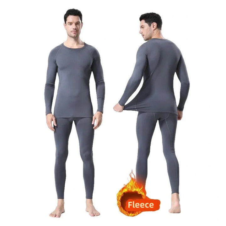 Men Undershirts Men's Winter Thermal Underwear Thin Fleece Elastic Compression Fitness For Winter Sports First Layer Wear