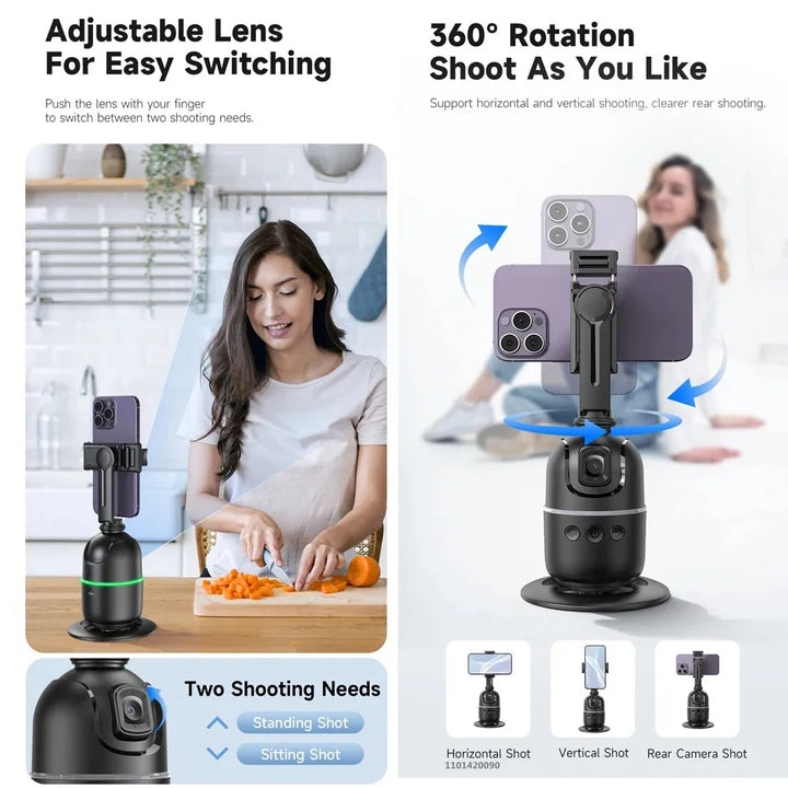 FANGTUOSI AI Smart Gimbal 360° Auto Face Tracking Gimbal All-in-one Rotation For Smartphone