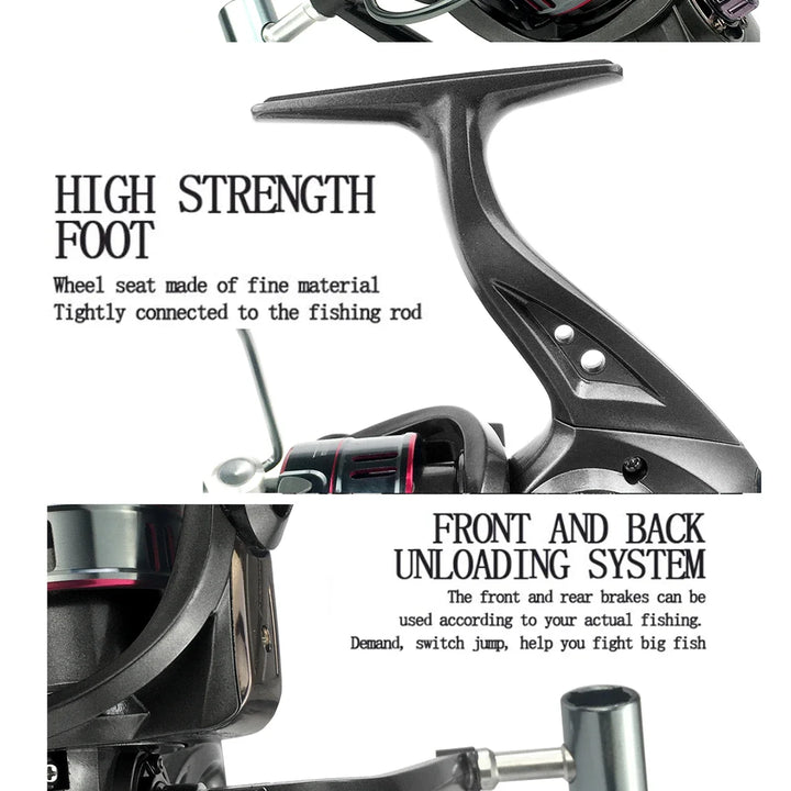 New Max Drag 12KG Spinning Reel Right/left Inter-Changeable Handle Spool Fishing Reel 1000-7000