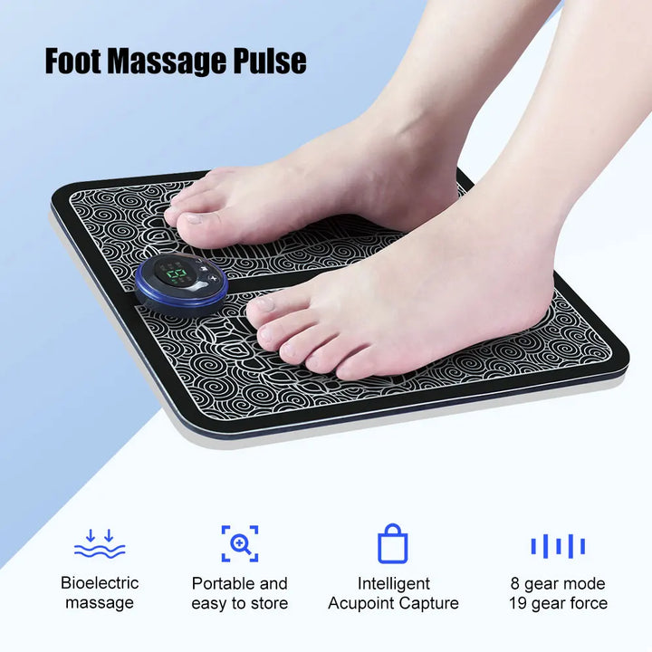 Tens Foot Massager Mat Electric EMS Portable Foldable Pad Relief Pain Reflexology