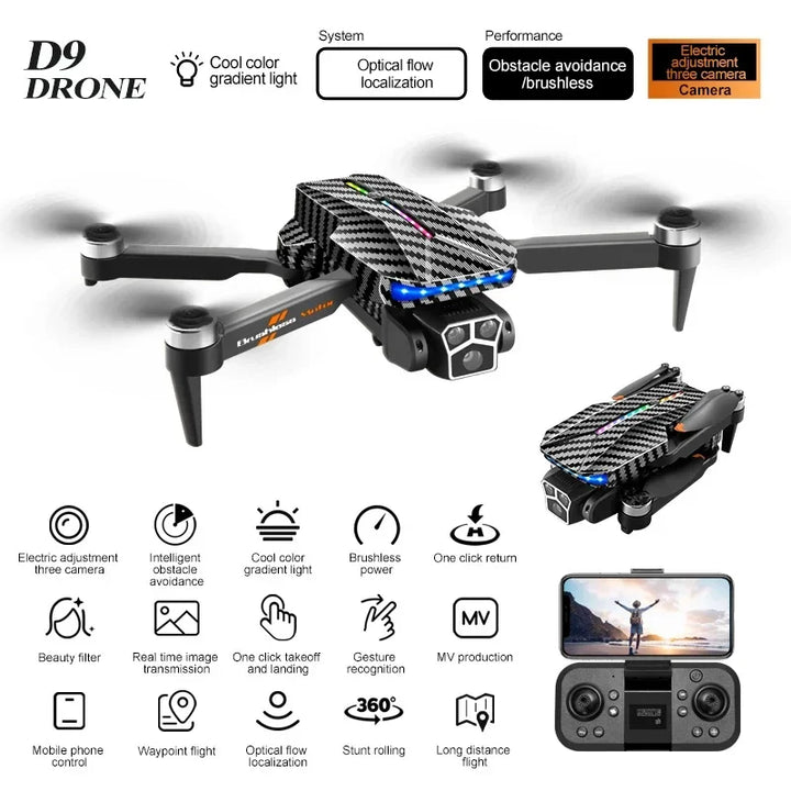 Lenovo D9 DRONE 8K Three Camera Brushless Motor Professional 4K Camera