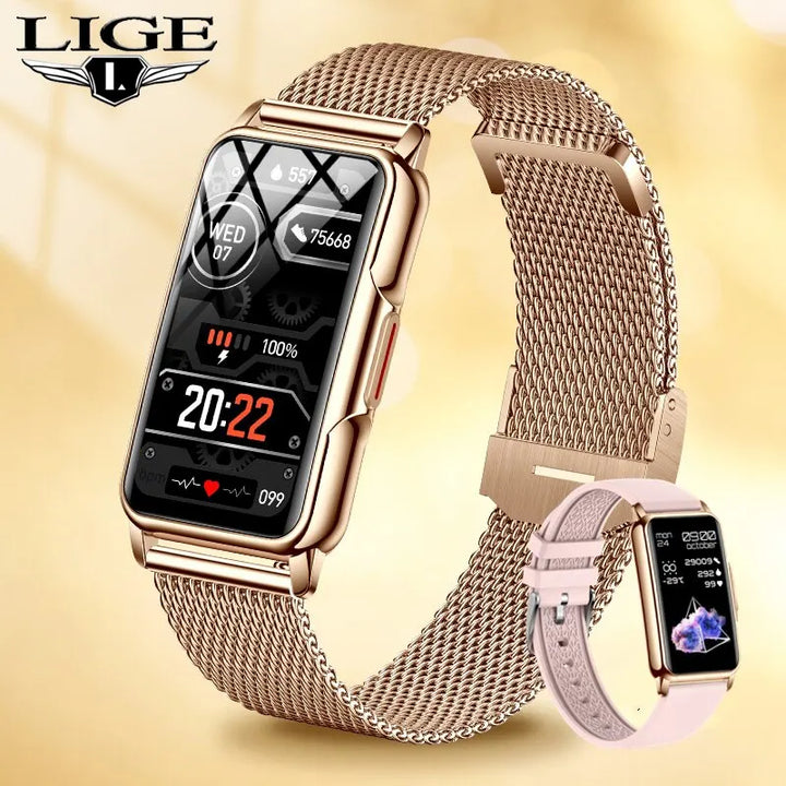 LIGE Smart Watch Women Full Touch Screen Bluetooth Call IP67 Waterproof Sports Fitness