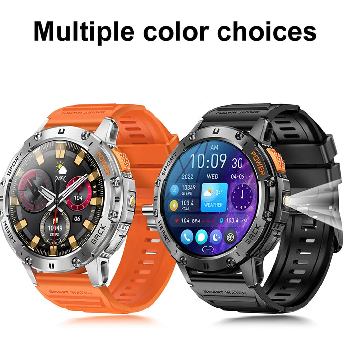 For Huawei Xiaomi New AMOLED Smart Watch Men with Flashlight Sports