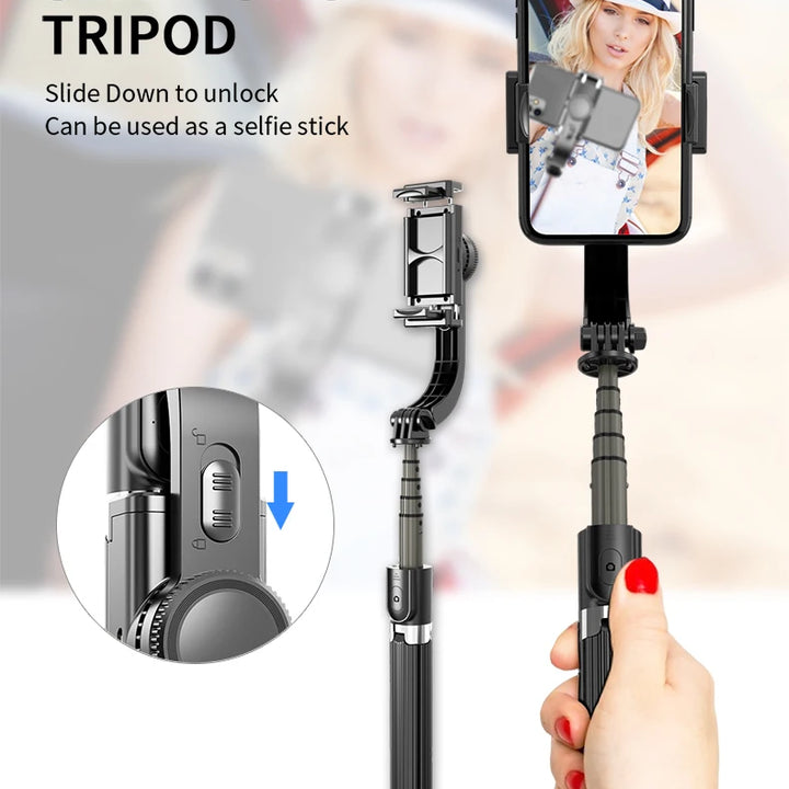 Handheld Gimbal Stabilizer for Smartphone 1-Axis with Selfie Stick Tripod Stand Wireless