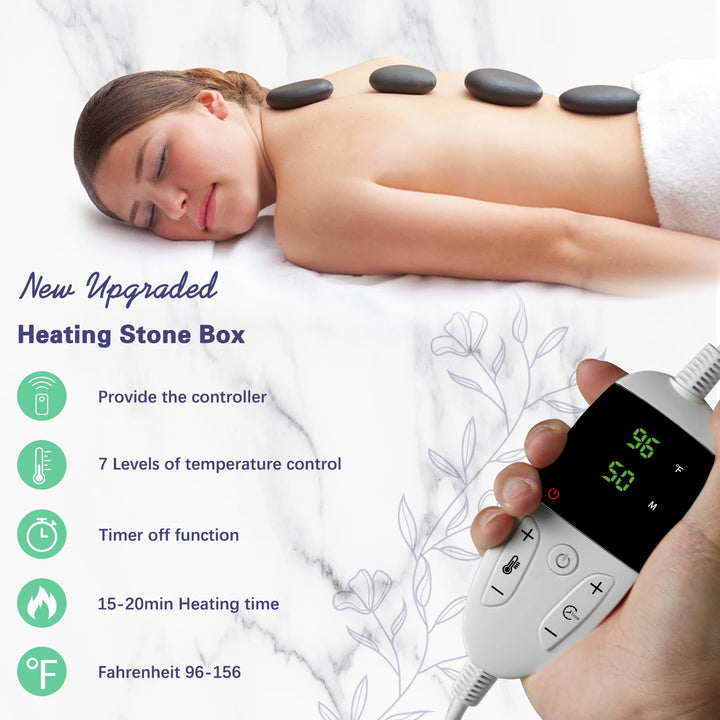 Hot Stone Massage Set with Temperature Adjustment ,Professional Spa Massage