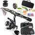 Sougayilang Fishing Rod and Reel Combo Telescopic Fishing Rod Spinning Reel Max Drag 20Kg