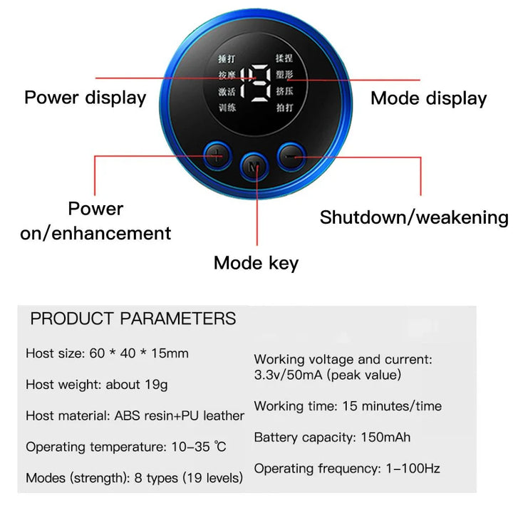 Electric Muscle Stimulator EMS Wireless Buttocks Hip Trainer Abdominal ABS Stimulator