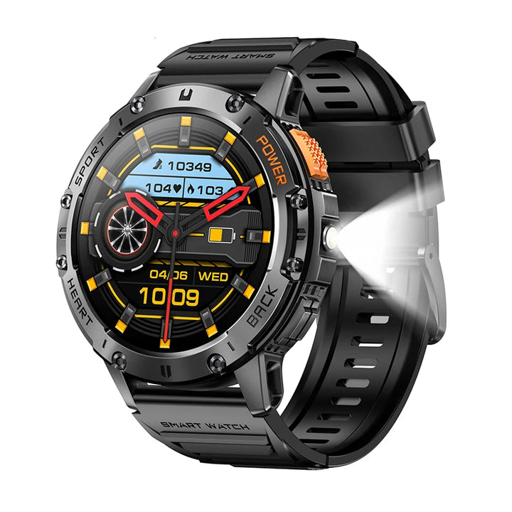 For Huawei Xiaomi New AMOLED Smart Watch Men with Flashlight Sports