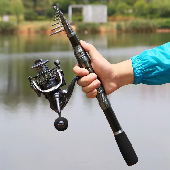 Sougayilang Fishing Rod and Reel Combo Telescopic Fishing Rod Spinning Reel Max Drag 20Kg