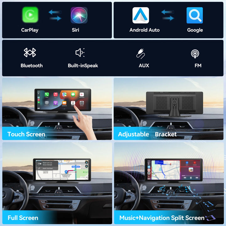 Universal Portable Carplay for Car Screen, Wireless Carplay Screen Wireless Car Stereo