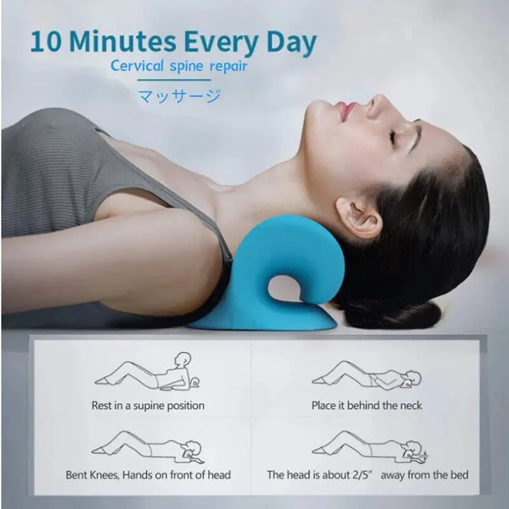 Neck and Shoulder Relaxer Corrector Vertebra Massager Cloud Pillow Cervical Stretcher