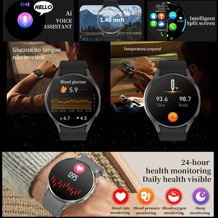 2024 GEJIAN Samsun Galaxy 6 AMOLED Smart Watch Men Blood Glucose Bluetooth